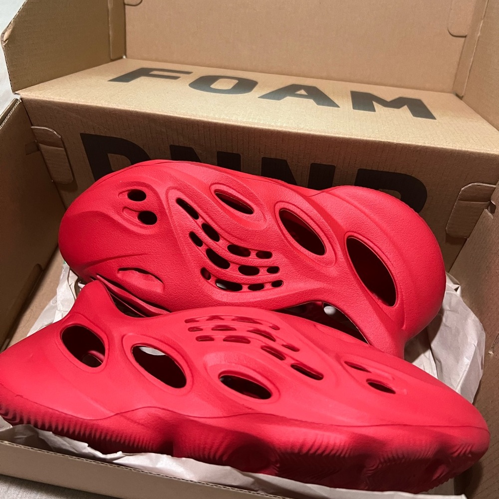Vermilion Yeezy foam runner